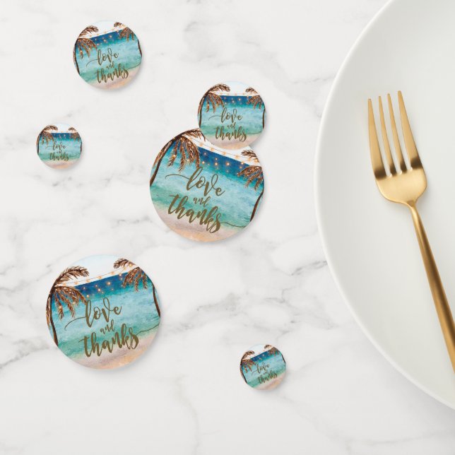 love and thanks beach table confetti party (Group)