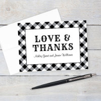 Love and Thanks Black Gingham BBQ Wedding