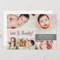 Love and Thanks Blush Pink Photos Baby Shower 