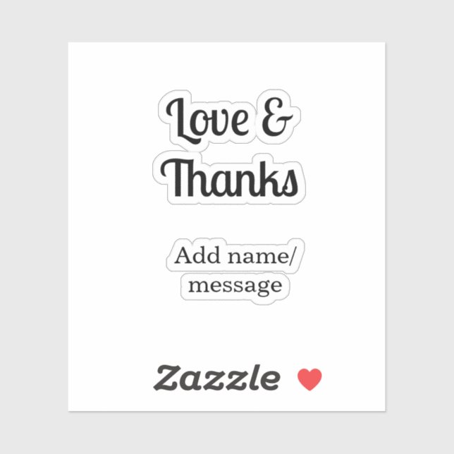 Love and thanks business name text message (Sheet)