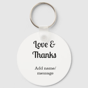 Love and thanks business name text message key ring
