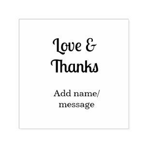 Love and thanks business name text message self-inking stamp