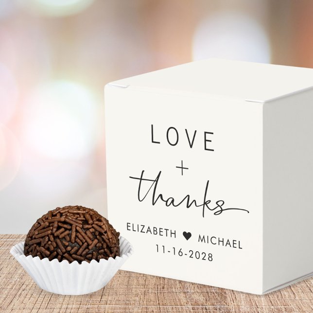Love And Thanks Cream Wedding Favour Box (Creator Uploaded)