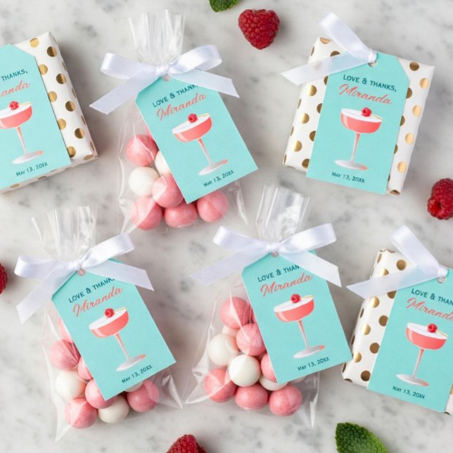 Love and Thanks Custom Gift Tag with Cocktail (Creator Uploaded)