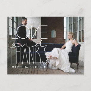 Love And Thanks Custom Name & Photo Thank You Postcard