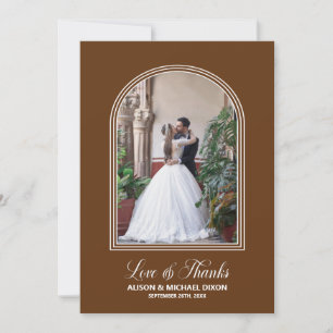Love and Thanks Custom Photo Terracotta Wedding Thank You Card