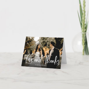 Love And Thanks Cute Wedding Thank You Photo Card