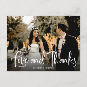 Love And Thanks Cute Wedding Thank You Photo Postcard