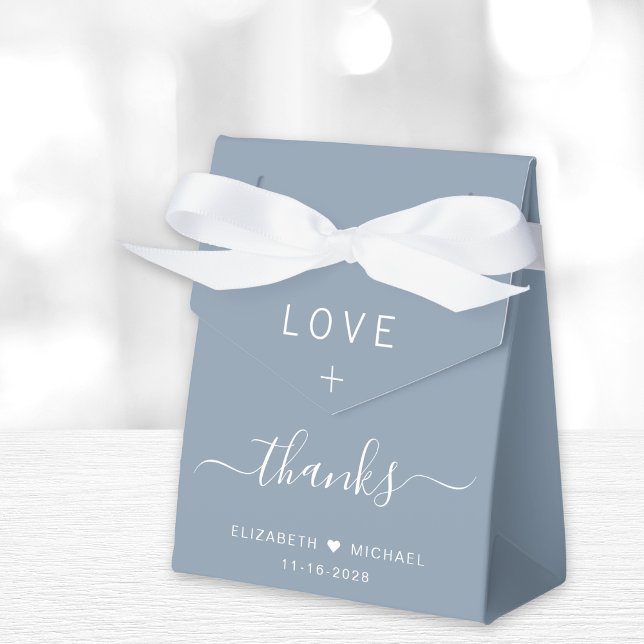 Love And Thanks Dusty Blue Wedding Favour Box (Creator Uploaded)