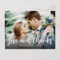 Love And Thanks Elegant Photo Wedding Thank You
