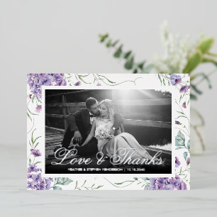 Love and Thanks Elegant Purple Floral Photograph