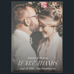 Love and Thanks Elegant Script Wedding Photo Magnet<br><div class="desc">Love and Thanks Elegant Script Wedding Photo magnet</div>