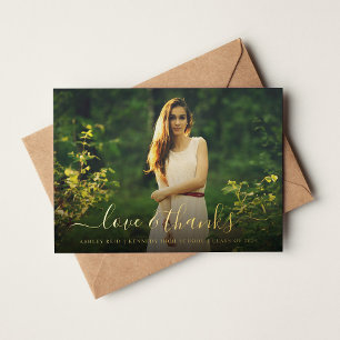 Love and Thanks Graduation Photo Overlay Foil Card