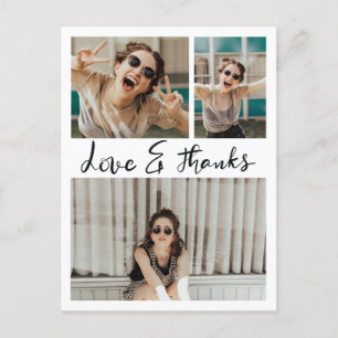 Love And Thanks Handwritten Three Graduate Photos Postcard