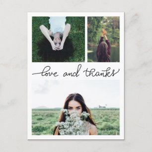 Love And Thanks Handwritten Three Graduate Photos Postcard