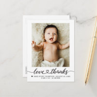 Love and Thanks heart script Photo Birth stars