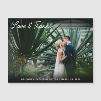 Love and Thanks Minimalist Wedding Photo