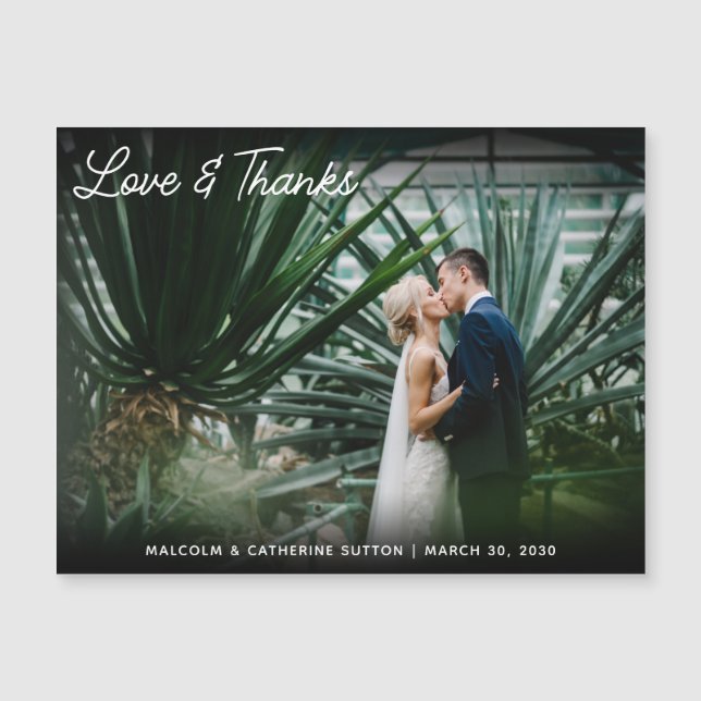 Love and Thanks Minimalist Wedding Photo (Front)
