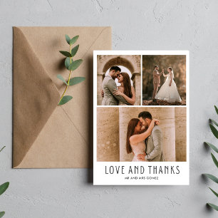Love and Thanks Modern Photo Thank You Card