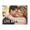 Love and Thanks Modern Typography Photo Wedding