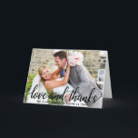 Love and Thanks Modern Wedding Mr. and Mrs. Fold Thank You Card<br><div class="desc">Love and Thanks Modern Wedding Mr. and Mrs. Thank You Photo Folded Card</div>