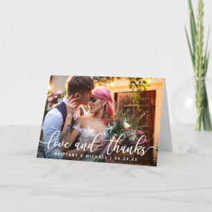 Love and Thanks   Modern Wedding Thank You Photo F