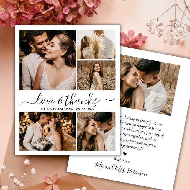 Love and Thanks Photo Collage Wedding Thank You Flyer (Creator Uploaded)