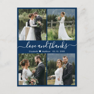 Love and Thanks Photo Collage Wedding Thank You Postcard