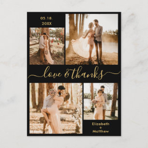 Love and Thanks Photo Collage Wedding Thank You Postcard