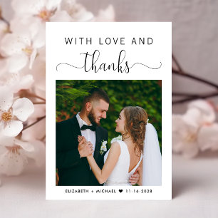 Love And Thanks Photo Wedding Thank You Card