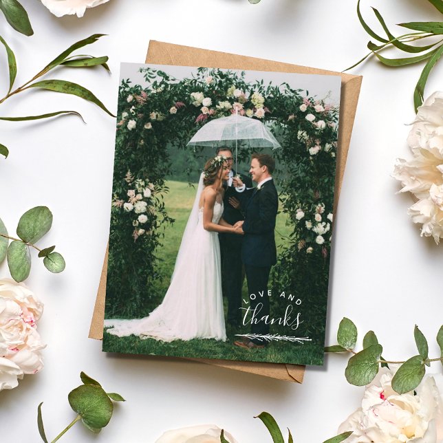 Love and Thanks Photo Wedding Thank You Postcards (Love and Thanks Photo Wedding Thank You Postcards)