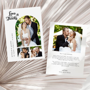 Love and Thanks Retro Photo Wedding Thank You Card