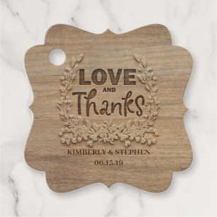 Love and Thanks Rustic Wood Favour Tags