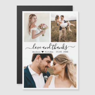Love and Thanks Script Collage Wedding Thank You