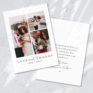 Love and Thanks Script Photo Wedding Thank You Card