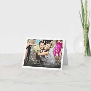Love And Thanks Script Photo Wedding Thank You Note Card