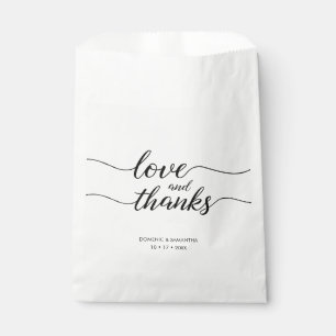 Love and thanks Script Wedding Custom treat bags