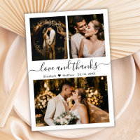 Love and Thanks Script Wedding Photo Thank You Fly