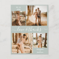 Love and Thanks Script Wedding Thank You Photo 