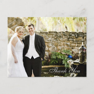 Love and Thanks Script Wedding Thank You Postcard