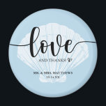 Love and Thanks Seashell Wedding Thank You Magnet<br><div class="desc">Find coordinating products in our "Seaside Beach Blue" Collection!</div>