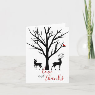 Love and thanks Silhouette Deer Couple Thank You Card