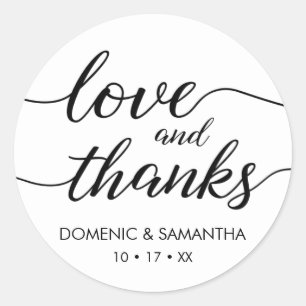 Love and Thanks Sticker • elegant script • custom
