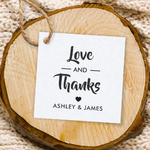 Love and Thanks Tag, Wedding Gift Tag, Kraft Favour Tags