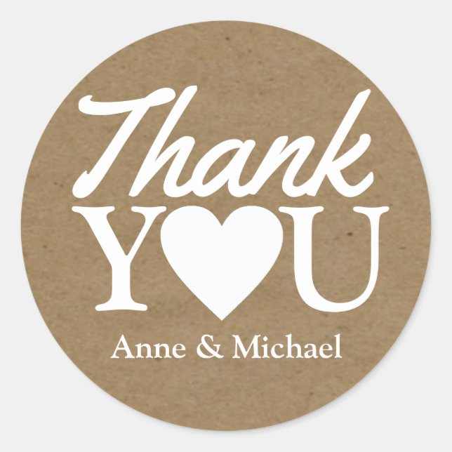 love and thanks wedding favour classic round sticker (Front)