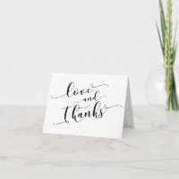 Love and Thanks Wedding Ornate Black Script