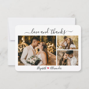 Love and Thanks Wedding Photo Thank You Card