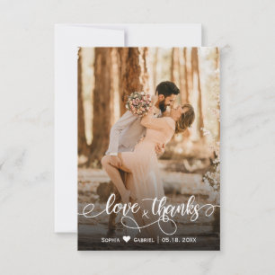 Love and Thanks Wedding Photo Thank You Card