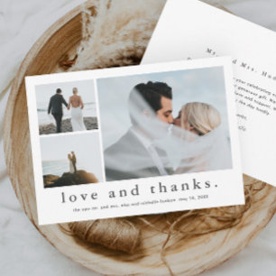 Love and Thanks Wedding Photo Thank You Card