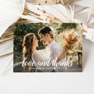 Love and Thanks Wedding Photo Thank You Card